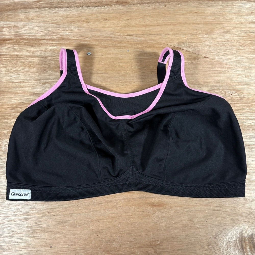 Glamorise MagicLift High Impact Sports Bra Black Pink 1066 US 48F